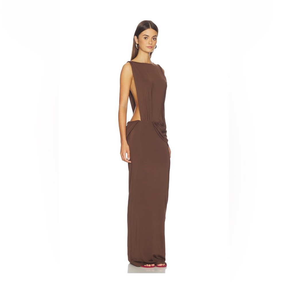 Elegant Brown Sleeveless Dress